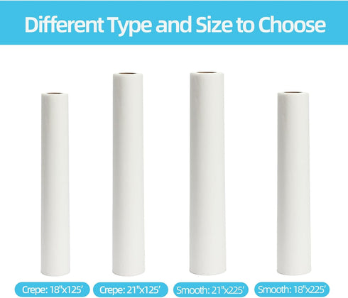 Jointown Exam Table Paper, Crepe Table Paper 18 in X 125 ft, Case of 12 Rolls for Medical and Chiropractic Use