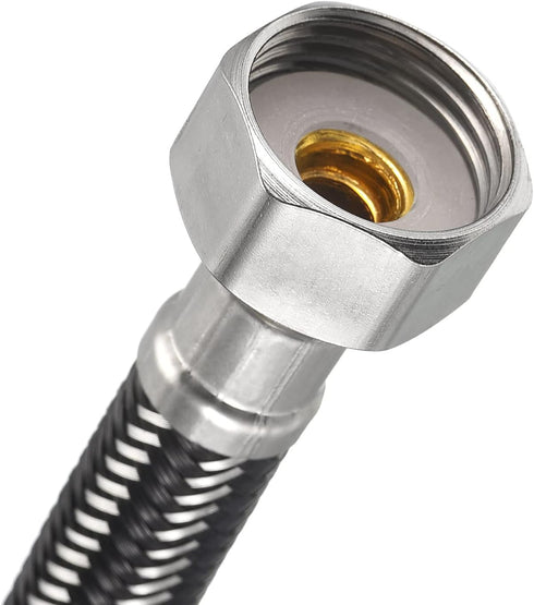 uxcell Faucet Supply Line Connector - G1/2 Female x G1/2 Female 28 Inch Long Braided 304 Stainless Steel Water Supply
