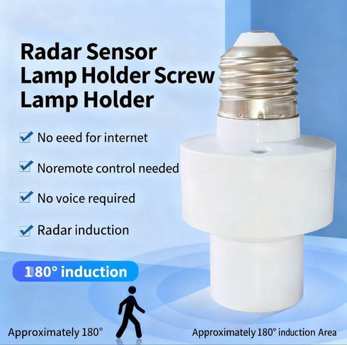 Bulb E27 360 Coverage,E27 Bulb Motion Activated Light Sockets,Motion Sensor Light Socket Smart Screw in Light Outlet