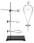 QWORK 1000ml Heavy Wall Conical Separating Funnel, 24/29 Fitting with PTFE Stopcock + Laboratory Distillation Support