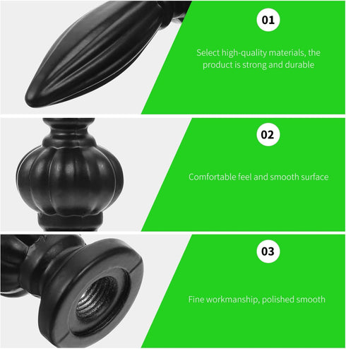 2pcs Lurrose Lamp Finial Lamp Cap Knob Lamp Shade Lamp Decoration for Table Floor Lamps (Black) Small Lamp Shade
