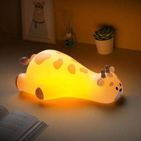 Cute Giraffe Night Light for Kids3-Level Dimmable Nursery Nightlight, Silicone Squishy Light