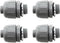 RLECS 4PCS Gray Nylon 6 Plastic 180 Degree Straight Conduit Connector 1/2 Inch