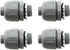 RLECS 4PCS Gray Nylon 6 Plastic 180 Degree Straight Conduit Connector 1/2 Inch