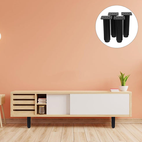 4pcs 15-25cm iplusmile Adjustable Bed Frame Support Legs Metal Furniture Feet Black Sofa Cabinet Legs Extendable Height