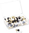 U Brands Sphere Push Pins, 200-Count, Black, White and Gold for Office Supplies and Bulletin Boards