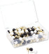 U Brands Sphere Push Pins, 200-Count, Black, White and Gold for Office Supplies and Bulletin Boards