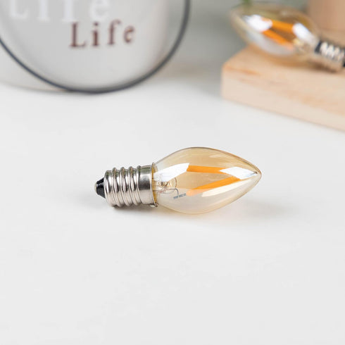 C7 LED Light Bulbs, Low Wattage 15W, E12 Screw Base, 1.5W Small Bulb, 2200K Warm White, Mini Replacement Light Strings,