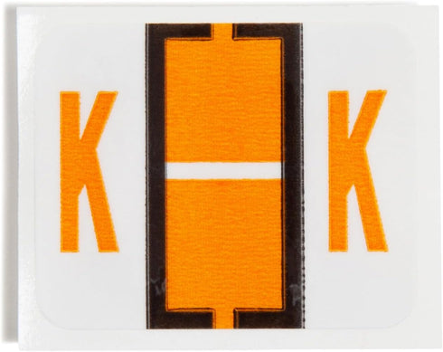 Smead BCCR Bar-Style Color-Coded Alphabetic Label, K, Light Orange, 500 Labels per Roll (67081)