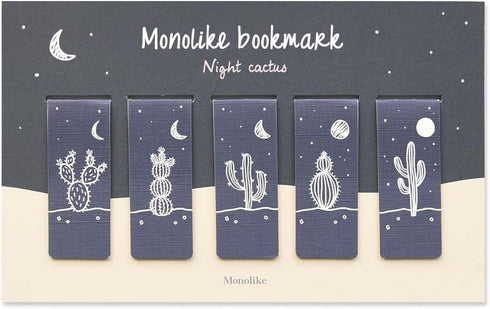 Monolike Magnetic Bookmarks, Night Cactus Set of 5