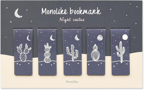 Monolike Magnetic Bookmarks, Night Cactus Set of 5