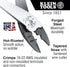 1005 10-22 Klein Tools Cutting/Crimping Tool, Made in USA, Cutter/Crimper for AWG Terminals and Connectors, Crimper