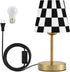 ALAZA Table Lamp for Bedroom Nightstand White Black Buffalo Plaid Checked Desk