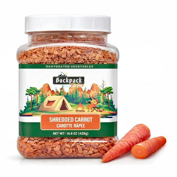 Backpack Bistro Dehydrated Shredded Carrots 14.8 oz (420 g) | Ideal for