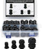 MAKERELE Waterproof NPT Cable Glands Kit, Adjustable Nylon 38pcs Black Strain Relief Cord Connectors with Gaskets 1/4