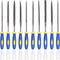 KALIM 10PCS Needle File Set High Carbon Steel with Plastic Non-Slip Handle for Wood, Plastic, Model