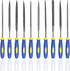 KALIM 10PCS Needle File Set High Carbon Steel with Plastic Non-Slip Handle for Wood, Plastic, Model