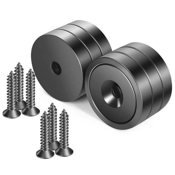 Neosmuk Magnets with Screws,130lbs+ Heavy Duty Rare Earth Neodymium Mounting Magnets with
