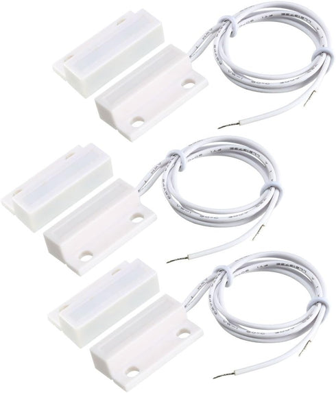 uxcell MC-38 Surface Mount Wired NC Door Sensor Alarm, Magnetic Reed Switch in White