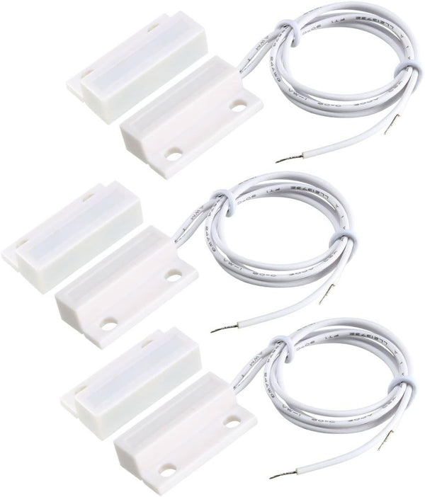uxcell MC-38 Surface Mount Wired NC Door Sensor Alarm, Magnetic Reed Switch in White