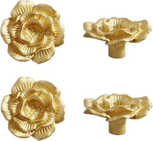 SANCHAKOU Cabinet Knobs 2 Pack Shoe Cabinet Wardrobe Door Flower Handle Bedside Cabinet