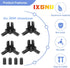 4Set 3030 Solid Connector 3-Way End Corner Bracket with M6x8mm Screws for Black Aluminum Extrusion Accessories