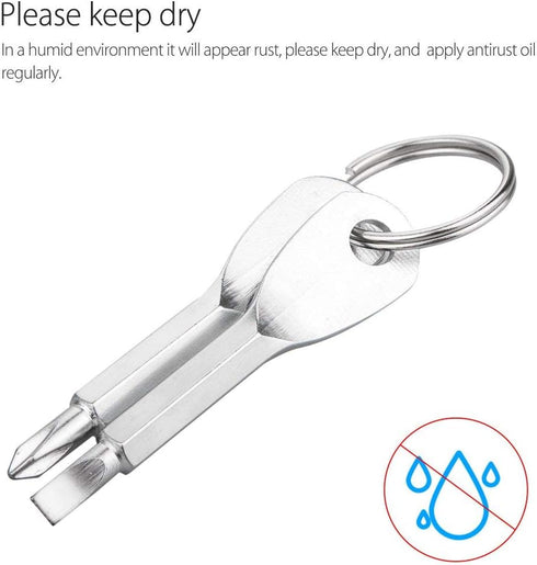 ZYL 4PCS Mini Pocket Screwdriver Set - Keychain Outdoor Tool Kit Stainless Steel Black & Silver
