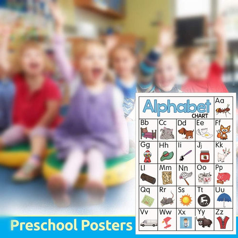 SANTSUN 26 Alphabet Educational Preschool Poster for Toddler and Kid, School Decorations for Kindergarten