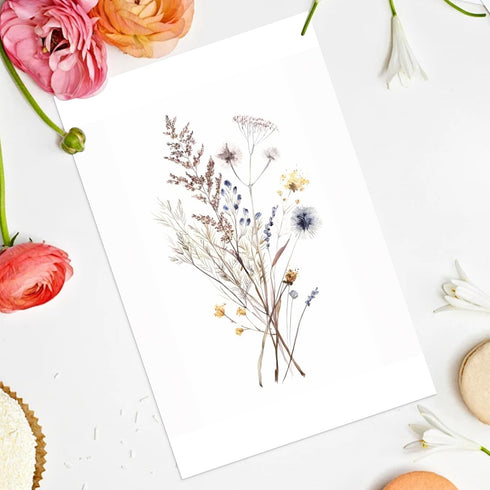 WEIZHEN 20-Pack 4x6 Watercolor Wildflowers Blank Greeting Cards with Envelopes - Blank Cards for Personalized Messages