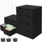 aopule 6 Packs Index Cards Box,3x5 Index Card Holder with Lid,2-Compartment Black Index