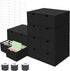 aopule 6 Packs Index Cards Box,3x5 Index Card Holder with Lid,2-Compartment Black Index