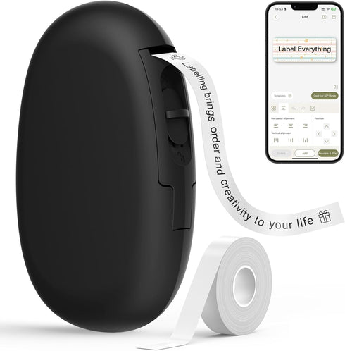 SUPVAN E10 Bluetooth Label Maker Machine - Inkless Labeler with Tape, 35 Fonts & 1k+ Icons for Home & Office
