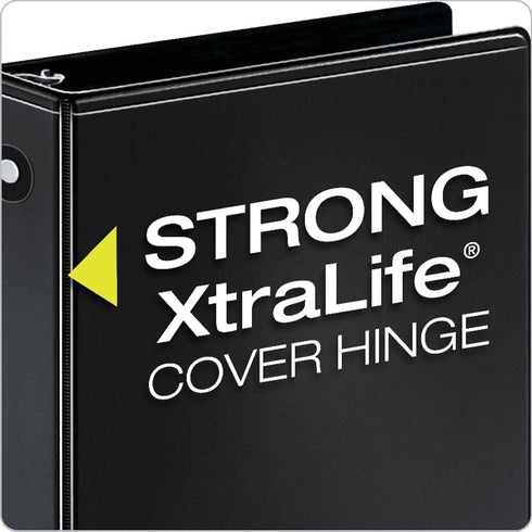 Cardinal Economy 3-Ring Binders, 1.5", Round Rings, Holds 350 Sheets, Non-Stick, Black, Carton of 12