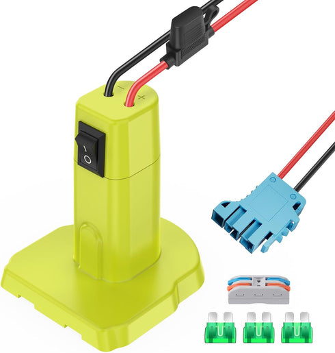 Power Wheels Adapter for Ryobi 18V Battery - Battery Converter Kit with Fuse, Switch & Wire Harness