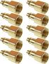 10PCS 1/4 Inch NPT Female Industrial Air Hose Quick Connect Plug, Brass Finish Pneumatic Coupler Fitting Adapter