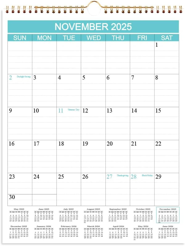 Calendar 2025-2027 - Wall Calendar from Nov 2025 to Jun 2027, 20 Monthly Calendar for Home or Office, 8.5 x 11 In