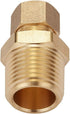 Litorange 2 Pack Metal Brass Compression Tube Pipe Fitting Connector, Straight Coupling Adapter, 3/8" Tube OD x 1/2" NPT Male Pack of 2) by LitOrange