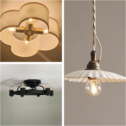 Achbeah Non-Dimmable 60W g16.5 Bulb E26 2700K 6W 60 Bulb G50 Bulb Edison - Equal Watt Warm White Light Globe for Front