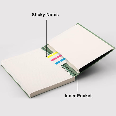RETTACY A4 Spiral Notebook, College Ruled with 300 Perforated Pages, 100 GSM Paper, 8.27" × 11.2" (Pink)
