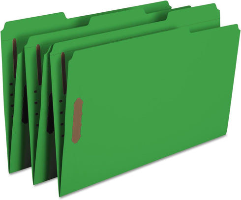 Fastener File Folder, 2 Fasteners, Reinforced 1/3-Cut Tab, Legal Size, Green by Smead, 50 per Box (17140)