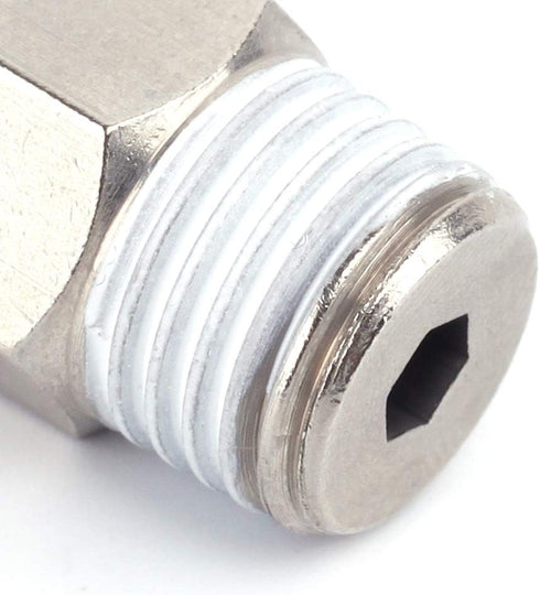 SNS 1/4" Tube OD x 1/8 NPT Male Straight Nickel Plated Brass Push to Connect Pneumatic Fittings (10 PCS)