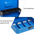Durable Metal Cash Box with Key Lock, Money Tray, Security Locker with Cable, Blue