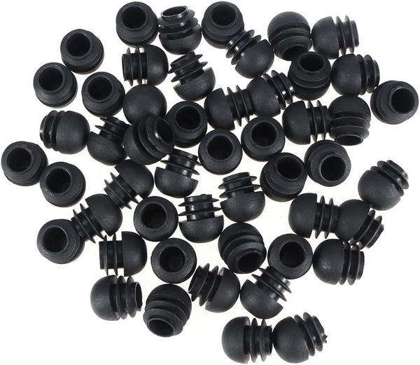PRETYZOOM 50pcs Black Round Plastic Furniture Leg Plugs Chair Glide Inserts Tubing