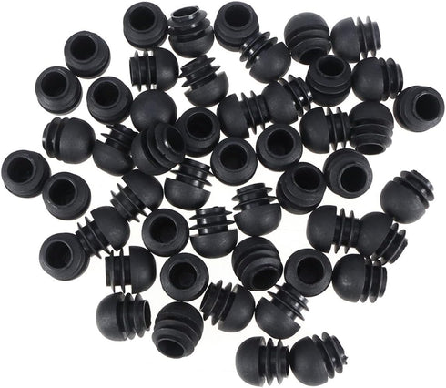 Homoyoyo 50 Pieces Round Plastic Furniture Leg Plugs Thickened Pp Caps, Black
