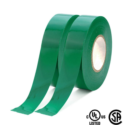 Xtricity 3/4 inch x 66 Ft Vinyl Green Electrical Tape - Durable, Stretchy, General Purpose, 600V (2 Pack) for Insulation
