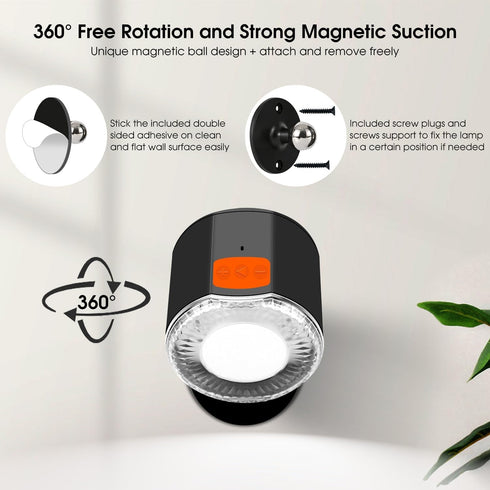 3000mAh Dimmable LED Wall Mounted Light, Battery Operated Wall Sconces with Bluetooth Speaker Rechargeable Wall Lights