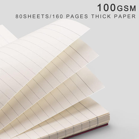 EMSHOI Lined Journal Spiral Notebook, 5.7" x 8.22", 4 Pack, 640 Pages, 100gsm Thick Paper, A5 Small Notebooks