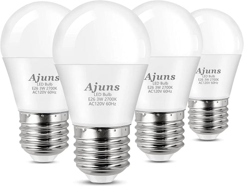 LED Bulb 3W Equivalent, 25 Watt Light Bulbs, E26 Base, Warm White 2700K, Energy Saving, 4 Pack for Home