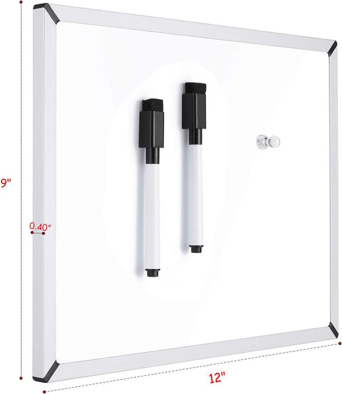 Magnetic Whiteboard, 9 x 12 Inches Double Sided Small Dry Erase Board with Markers and Stand