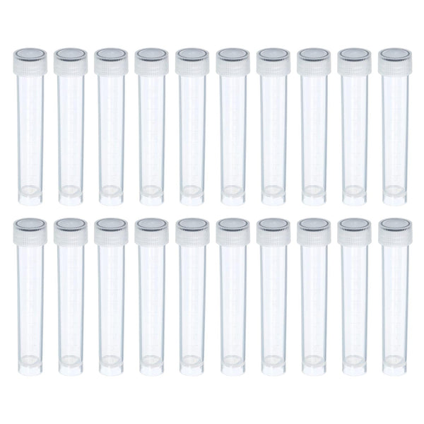 PATIKIL 10mL Plastic Test Tubes, 50 Pack Clear Screw Cap Frozen Container Storage for Laboratory Science